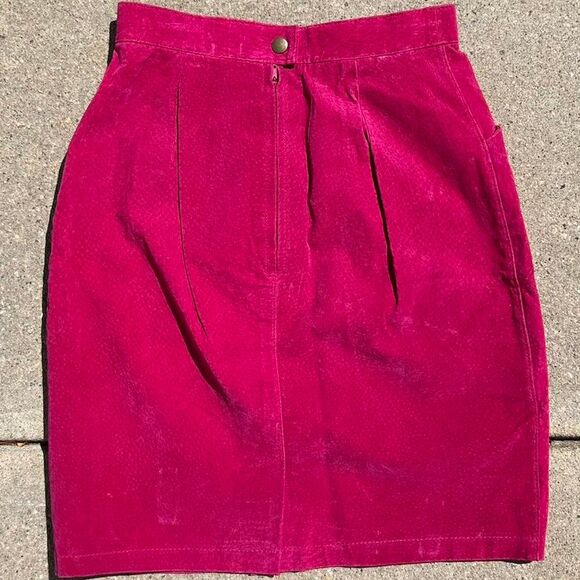 Bagatelle Pink Genuine Suede Skirt - Picture 4 of 4